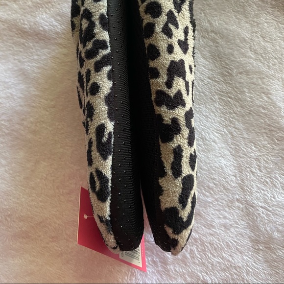 NWT ISAAC MIZRAHI SHOES Faux Fur Leopard Print Slippers Size Medium - Picture 7 of 15